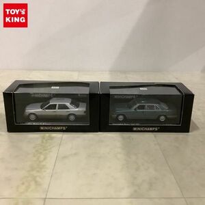 1円〜 ミニチャンプス 1/43 メルセデスベンツ 560 SEL 1989-91 Petrol metallic、Eクラス 1994 Silver