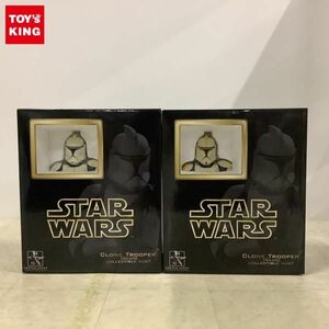 1円〜 GENTLE GIANT STAR WARS コレクティブル バストクローントルーパー 5508/7500、クローントルーパーコマンダー 0927/7500