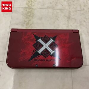 1円〜 動作確認/初期化済 箱無 Newニンテンドー3DS LL RED-001 本体 モンスターハンタークロス モデル