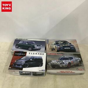 1円〜 アオシマ 1/24 ファブレス APE50 エルグランド ’00（ニッサン）、ハセガワ 1/24 ミニ クーパー 1.3i（1997）他