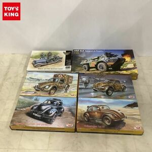 1円〜 MB 他 1/35 ドイツ 野戦憲兵2体&将官3体＋スタッフカー170V 検閲シーン、フォルクスワーゲン Typ 82E 等