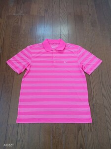 【中古品】NIKE GOLF ナイキゴルフ スポーツウェア ショッキングピンク 半袖ポロシャツ 　メンズ　サイズ　M