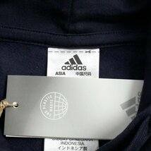 新品 秋冬 アディダス 裏起毛 スウェット パーカー XO 紺 adidas プルオーバー フリース スリーストライプス メンズ ビッグロゴ ◆SJ1226C_画像9