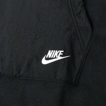 新品 秋冬 ナイキ 保温 起毛 ウィンター フリース プルオーバー XL 黒 NIKE トレーナー SWOOSH ロゴ刺繍 メンズ ブラック ◆SW1534B_画像4