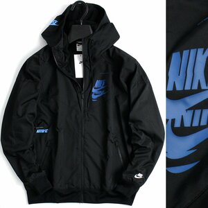 新品 秋冬 NIKE ナイキ ウーブン ウィンドランナー ジャケット 2XL 黒 フルジップ ブルゾン 裏地メッシュ ブラック メンズ フード ◆SH837