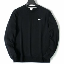 新品 秋冬 NIKE ナイキ 裏起毛 スウェット トレーナー 2XL 黒 メンズ クルーネック プルオーバー ロゴ刺繍 ブラック ◆SZ1476B_画像1