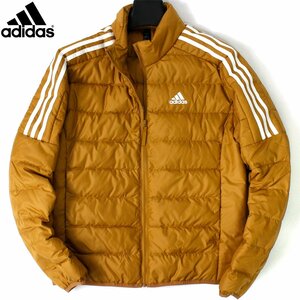 新品 秋冬 adidas アディダス 軽量 保温 ダウンジャケット XO ダウン80 フェザー20 ダウン フルジップ ブルゾン ゴルフ 茶 ◆SW1515C