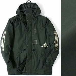 新品 秋冬 adidas アディダス 裏起毛 保温 中綿 ジャケット L カーキ GOLF ナイロン ジップアップ ブルゾン スポーツ アウター ◆SW1492A