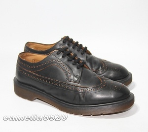 Dr. Martens ドクターマーチン 3989 ウイングチップ ブローグ 黒 ブラック レザー 本革 US7 UK6 EU39 約25cm 中古 美品 WINGTIP BROGUE