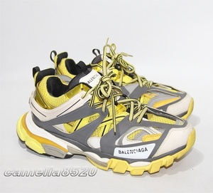 BALENCIAGA バレンシアガ Track Trainer 542023 スニーカー グレー / イエロー 41 サイズ 約25.5 中古 美品