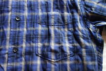 UNIQLO オンブレチェック コットン ネルシャツ M / ユニクロ 好配色 長袖 トップス cal カリフォルニアスタイル ビンテージ仕様 ブルー系_画像5