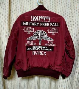 美品☆AVIREX MA-1 MILITARY FREE FALL 希少色ワイン Lサイズ 6192165 検索 N-3B N-2B B-15 アルファ 米軍 USAF AVIREX MA-1