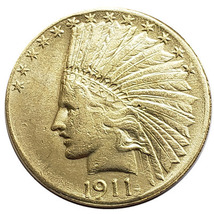 1円スタート アンティークコイン 10ドル インディアンヘッド 1911 金貨 銀貨 レプリカ 402_画像1