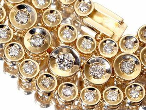 1円～【ジュエリー極】豪華フルエタニティ輝く！上質天然ダイヤモンド3.00ct 超高級K18YGフルエタニティネックレス k7899iml【送料無料】