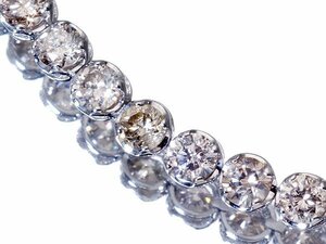 1円～【ジュエリー極】新品 豪華な輝き！天然ブラウンダイヤモンド5.00ct 高級K18WGフルエタニティブレスレット t3746JitkZZV【送料無料】