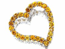 1円～【ジュエリー極】Ponte Vecchio 黄金ハート輝く！天然オレンジサファイア1.74ct 高級K18WGヘッド a689JitkTEN【送料無料】_画像2