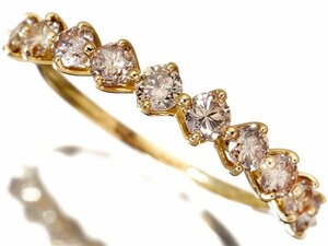 1円～【ジュエリー極】新品 繊細な輝き！良質天然ブラウンダイヤモンド1.00ct 高級K18YGリング t3784JitkTHT【送料無料】