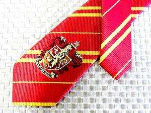 ♪k02736C♪良品【Harry Potter】ハリーポッター【グリフィンドール エンブレム 紋章 ストライプ 柄】ネクタイ