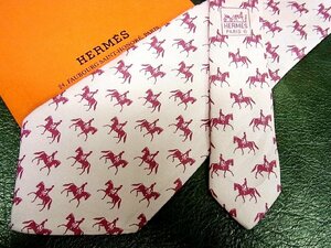 ♪vr0689♪良品♪【HERMES】エルメス【馬 ウマ 動物 乗馬 柄】ネクタイ