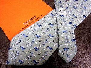 ♪vr0653♪良品♪【HERMES】エルメス【馬 ウマ 動物 乗馬 像 柄】ネクタイ