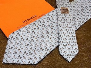 ♪vr0466♪良品♪【HERMES】エルメス【山羊 ヤギ 狐 キツネ 動物 柄】ネクタイ