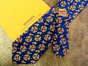 ♪vr0056♪良品♪【HERMES】エルメス【花 植物 ドット 柄】ネクタイ