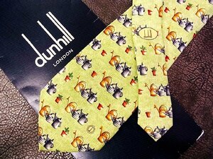 ♪vr0025♪良品♪【dunhill】ダンヒル【ジョウロ 植木鉢 dロゴ 柄】ネクタイ