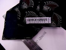 ♪今週の特売980円～♪2603♪良品【GIORGIO ARMANI】アルマーニ【葉っぱ 植物 柄】ネクタイ♪_画像2