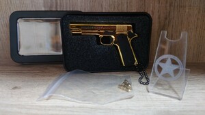 ..1/3 шкала миниатюра модель оружия Colt M1911 Government Gold сохранение BOX+ подставка + дополнение муляж Cart 