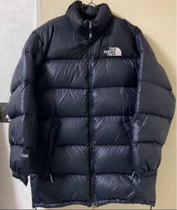 90s THE NORTH FACE NUPTSE ヌプシ ロング ダウンジャケット M 黒 ノースフェイス ビンテージ 