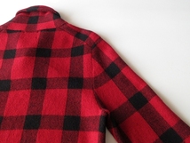 BROOKS BROTHERS Red Fleece ブルックスブラザーズ レッドフリース イタリア製糸使用 ウール バッファローチェック ショールカラーニット S_画像7