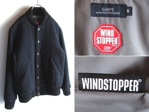 SHIPS Ships GORE-TEX/ Gore-Tex company WIND STOPPER window stopper wool button stadium jumper jacket blouson S navy navy blue 