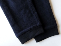 BLUE BLUE JAPAN ブルーブルー ジャパン 微起毛 縮絨 裾リブ ストレッチ コットンウールカシミヤジャージー ジョガーパンツ 3/L ネイビー_画像7
