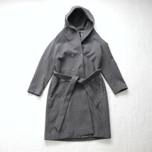 【即決】美品*5.2万 アーバンリサーチ ロッソ｜カシミヤ混♪ フード付きガウンコート グレー（URBAN RESEARCH ROSSO）_画像4