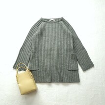 21aw 美品*1.1万 F by ROSSO｜羊毛ブレンド♪洗えるワイドチュニックニット グレー（アーバンリサーチ）_画像3