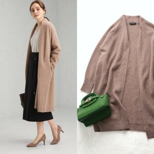 【即決】21aw 美品*1.4万 グリーンレーベル｜ふわふわフォックス♪ロングニットカーディガン（green label relaxing）