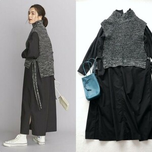 【即決】21aw 美品*2万 BEAUTY&YOUTH ｜ベスト付き♪レイヤードワンピース（ビューティ&ユース）