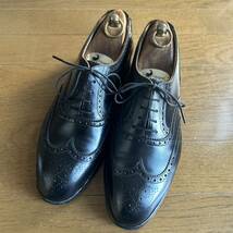 254.CROCKETT&JONES クロケットアンドジョーンズ LONDON ウィングチップ ビジネスシューズ レザーシューズ 革靴 ブラック 8.5E_画像2