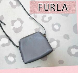 FURLA フルラ　ショルダーバッグ　グレー レザー ボディバッグ　