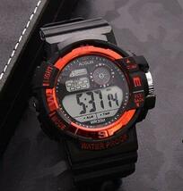 T148 腕時計 デジタル 多機能 キッズから大人まで 赤×黒_画像9