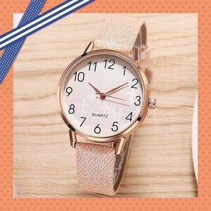 [ wristwatch ]736* lady's pink quartz stylish item 