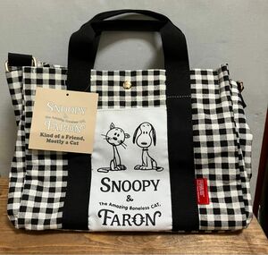 スヌーピー　SNOOPY&FARON PEANUTS チェック柄　バッグ　ショルダーバッグ　新品