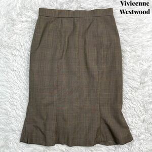 [ прекрасный товар ]Vivienne Westwood Vivienne золотой кнопка проверка юбка Vintage 90s 00s 40 редкий 