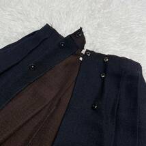 【美品】MIU MIU ウール セットアップ スーツ ノーカラー ジャケット スカート パープル系 上品 38 36 _画像6