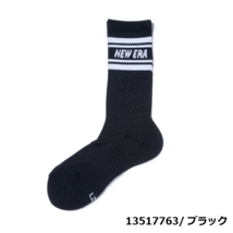 【定価1,320円】ニューエラ メンズ ソックス (13517763 25-27cm) SOCKS CREW 3PAIRS LINE BLK【 NEW ERA正規品】_画像2