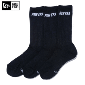 【定価1,320円】ニューエラ メンズ ソックス (12674029 27-29㎝) SOCKS CREW 3PAIRS BLK【 NEW ERA正規品】