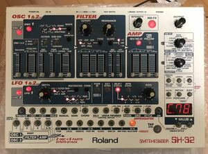 Roland SH-32 シンセサイザー 取扱説明書 ACアダプター付属 DTM デスクトップミュージック ベッドルームミュージック