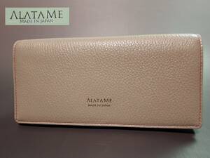 新品　ALATAME　バイカラー　かぶせ長財布　アイボリー系