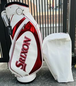 未使用品☆SRIXON☆スリクソン☆キャディバッグ☆GGC-S035G☆9型☆ホワイトレッド☆合成皮革☆