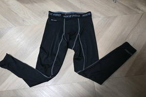 美品 ☆ ナイキ　プロ / NIKE　PRO　ロングタイツ（スパッツ）　 黒　 Lサイズ（175/80A)　コンプレッション（伸縮）素材 　　送料：250円